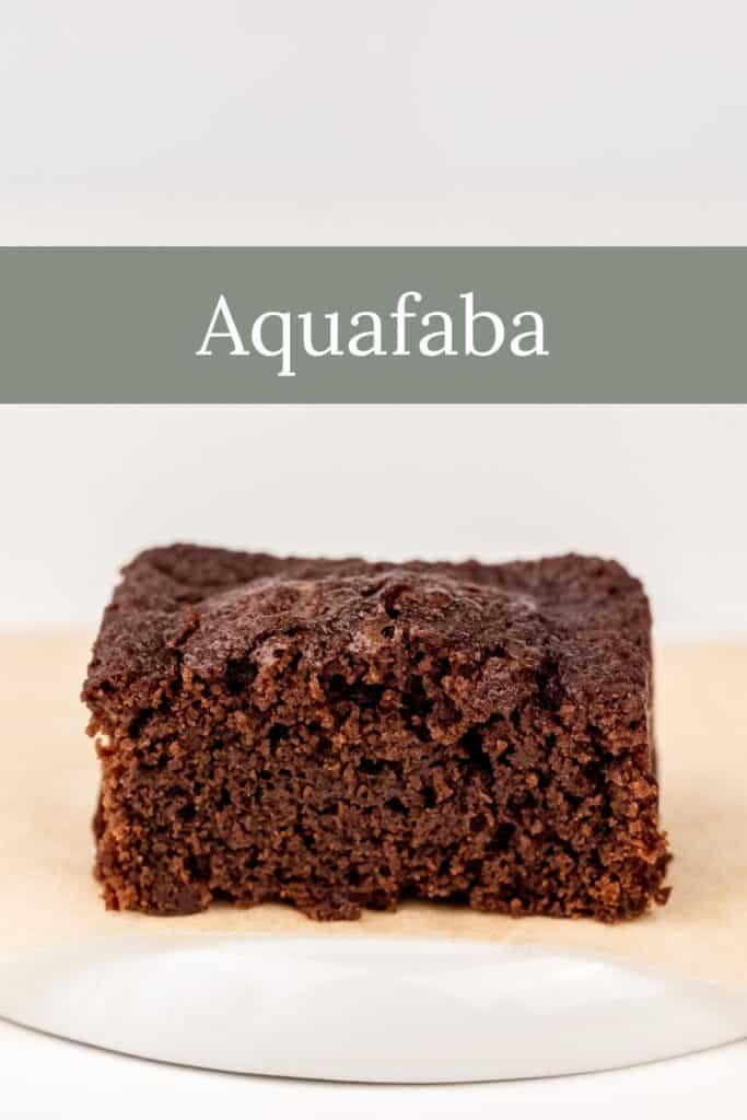 an Aquafaba brownie on a white plate